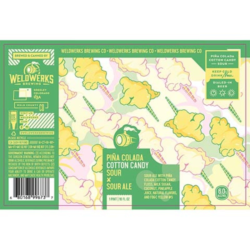 Weldwerks Pina Colada Cotton Candy Sour Ale 16OZ SINGLE CAN