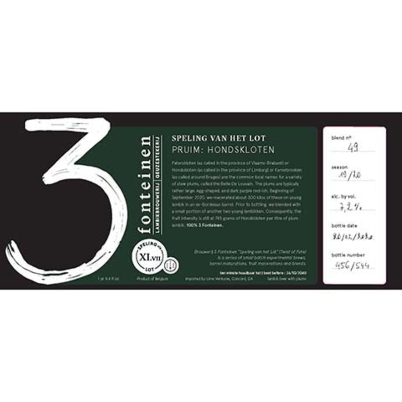 3 Fonteinen Svhl Pruim Hondskloten 750ML BTL