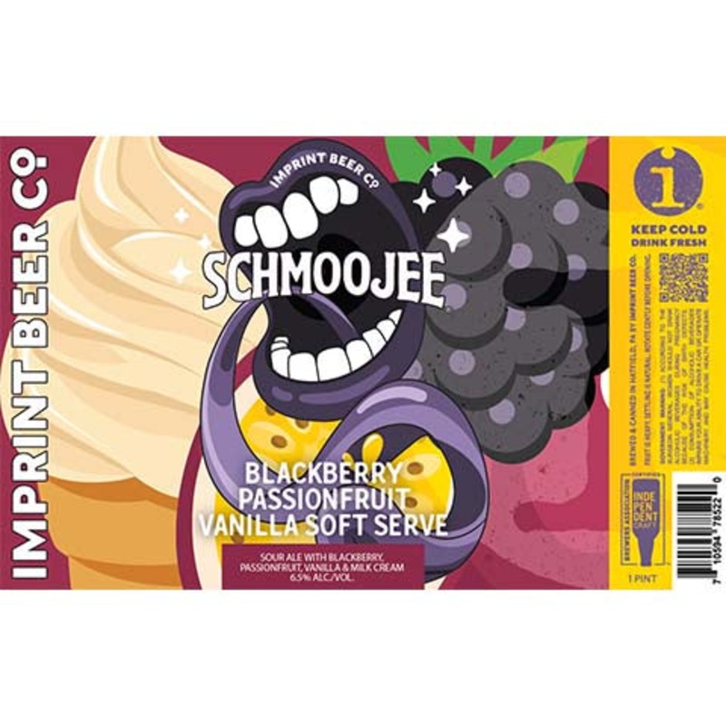 Imprint Schmoojee Blackberry Passionfruit Vanilla Soft Serve Sour 16OZ SINGLE CAN