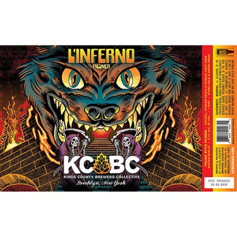 Kings County Brewers Collective L’inferno Pilsner 16OZ SINGLE CAN