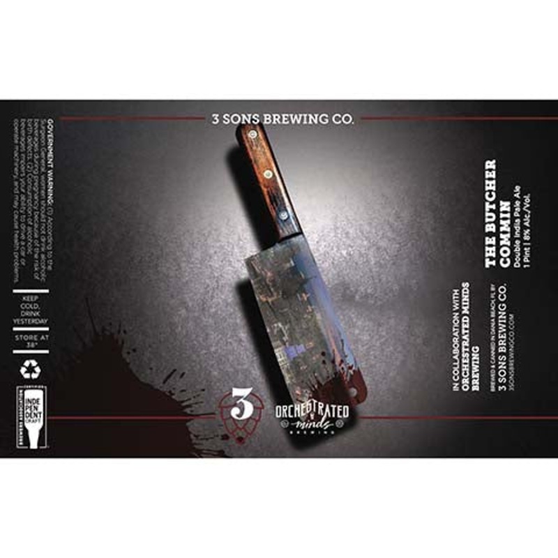 3 Sons The Butcher Commin DIPA 16OZ SINGLE CAN