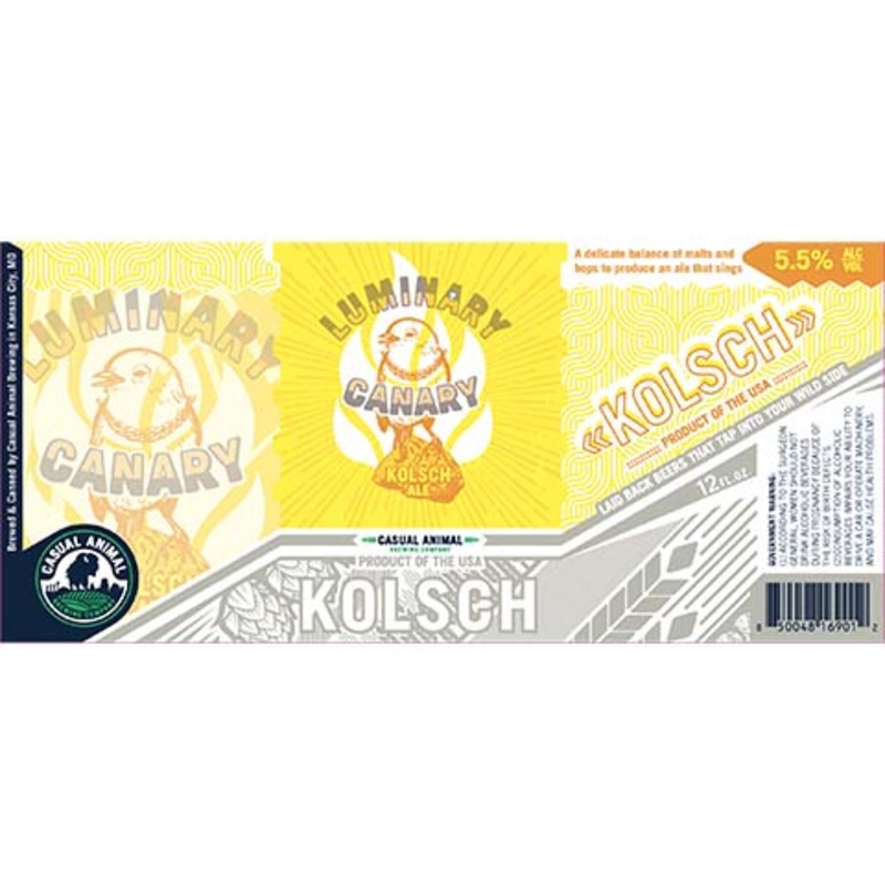 Casual Animal Luminary Canary Kolsch 12OZ SINGLE CAN