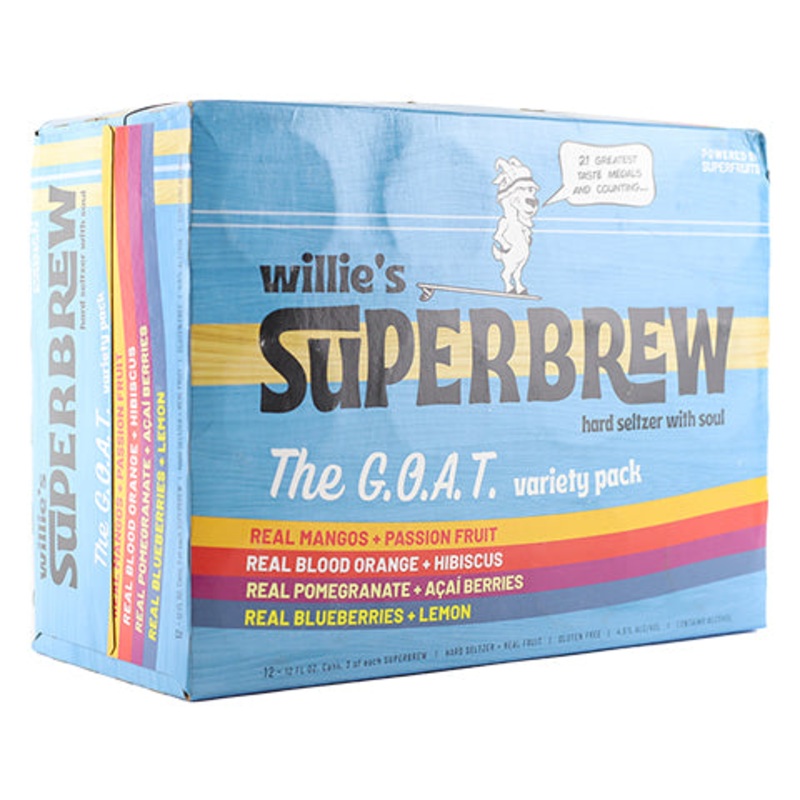Willie’s Superbrew Hard Seltzer With Soul The G.O.A.T Variety pack 12PK 12OZ SINGLE BTL