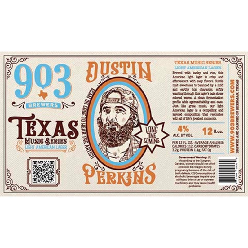 903 Brewers Texas Music Series: Dustin Perkins Lager 12OZ SINGLE CAN