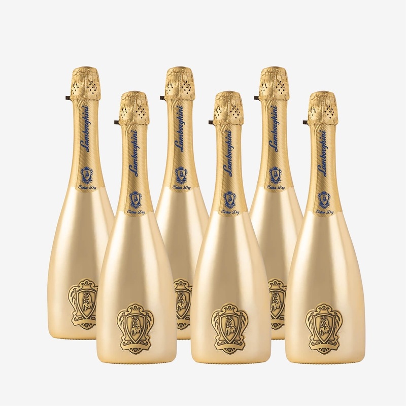 Lamborghini Gold: Extra Dry Prosecco D.O.C. Treviso with Gift Box | Case of 6 750ml | $165 ea