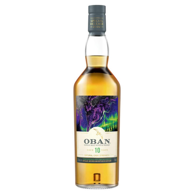 OBAN SINGLE MALT SCOTCH NATURAL CASK STRENGTH EX-SHERRY & AMONTILLADO SEASONED CASKS 10 YR 114.2 750ML 750ML