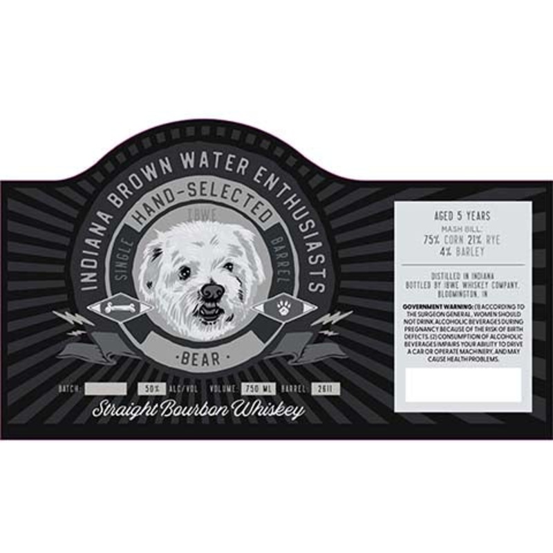 Indiana Brown Water Enthusiasts Bear Straight Bourbon Whiskey 750ML BTL