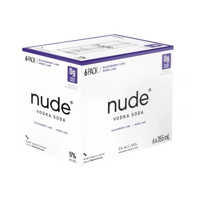 NUDE VODKA SODA BLACKBERRY LIME 355ML 6PK CAN @ Deerfoot City [1056371] 2130 ml