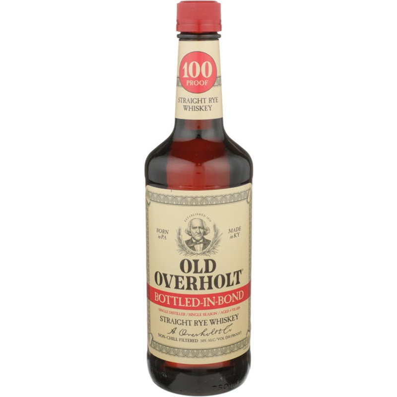 OLD OVERHOLT STRAIGHT RYE WHISKEY BONDED 4 YR 100 750ML 750ML