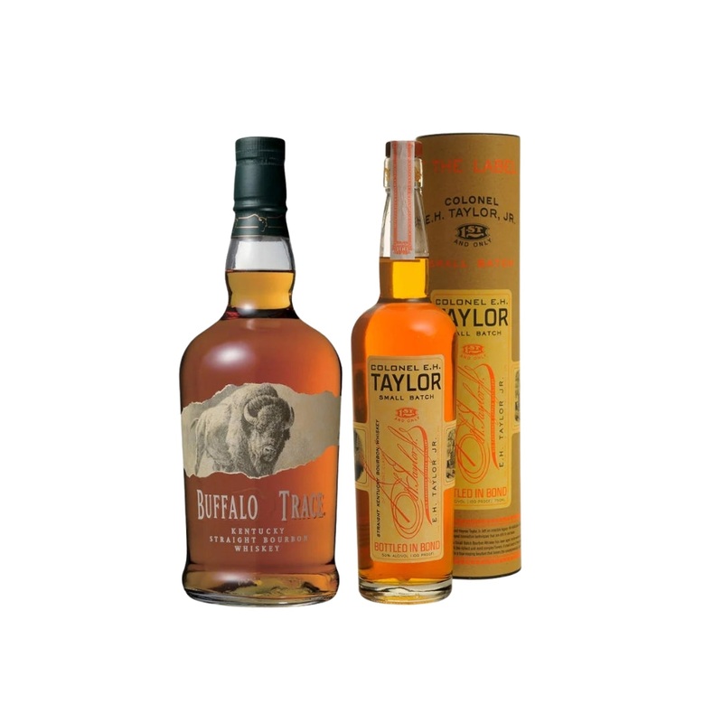 Colonel E.H. Taylor Small JR 1st and Only Small Batch Whiskey + Buffalo Trace Kentucky Straight Bourbon