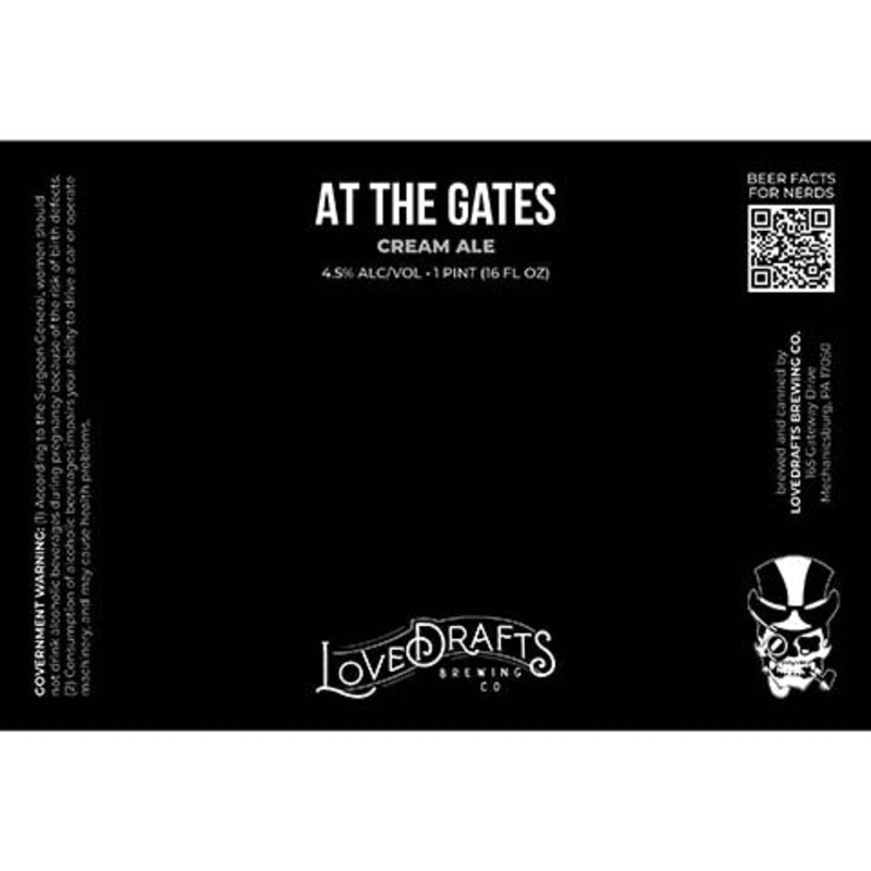 Lovedrafts At The Gates Cream Ale 16OZ SINGLE CAN
