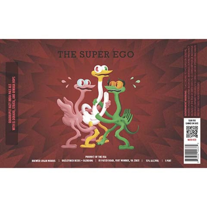 Oozlefinch The Super Ego Quadruple Hazy IPA 16OZ SINGLE CAN