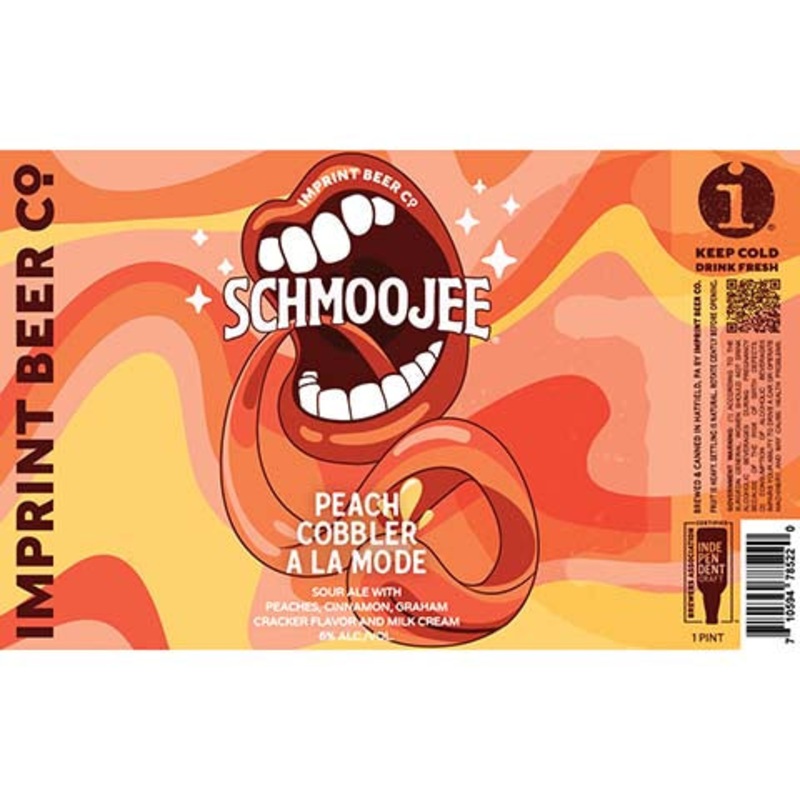 Imprint Schmoojee Peach Cobbler A La Mode Sour 16OZ SINGLE CAN