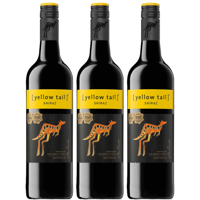 3x Yellow Tail Shiraz 750ml