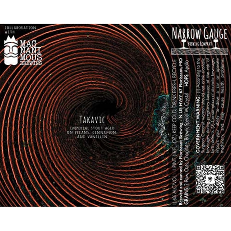Narrow Gauge Takavic Imperial Stout 16OZ SINGLE CAN