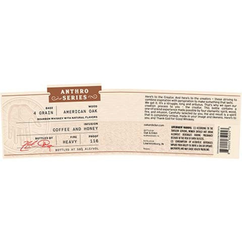 Oak & Eden Anthro Series Bourbon Whiskey 750ML BTL