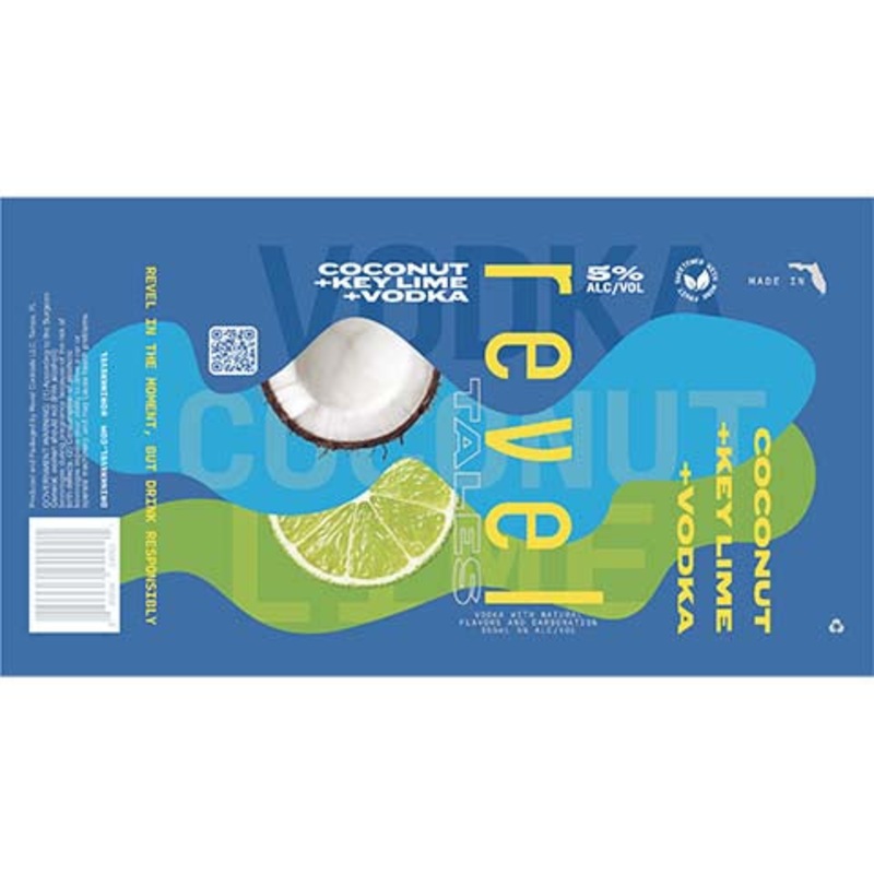 Revel Coconut + Key Lime + Vodka 12OZ SINGLE BTL