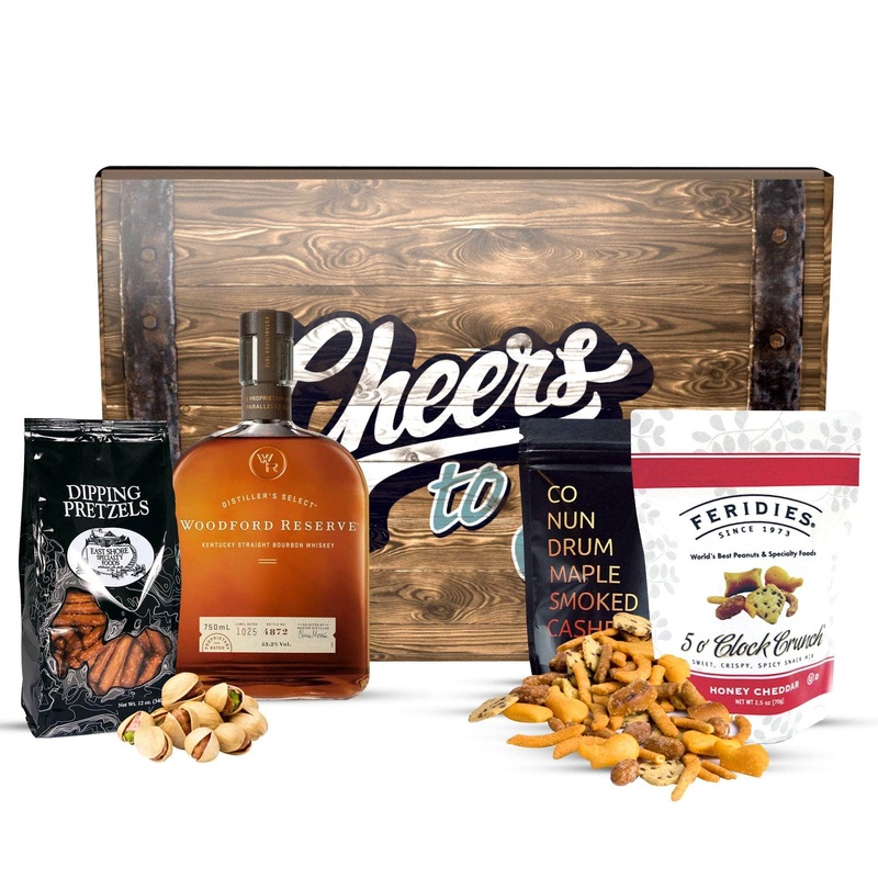 Woodford Reserve Whiskey + Snack Gift Basket Cheers to You