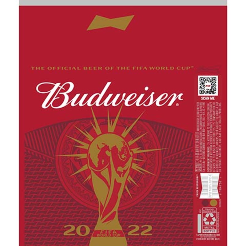 Budweiser The Official Beer Of The FIFA World Cup 2022 16OZ SINGLE CAN