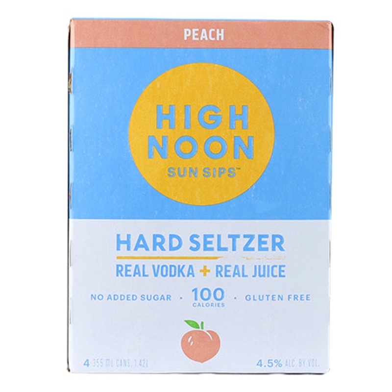 High Noon Sun Sips Peach Hard Seltzer 4PK 12OZ CAN