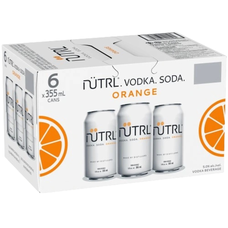 NUTRL VODKA SODA ORANGE 355ML 6PK CAN @ MacTaggart Ridge [1051359] 2130 ml