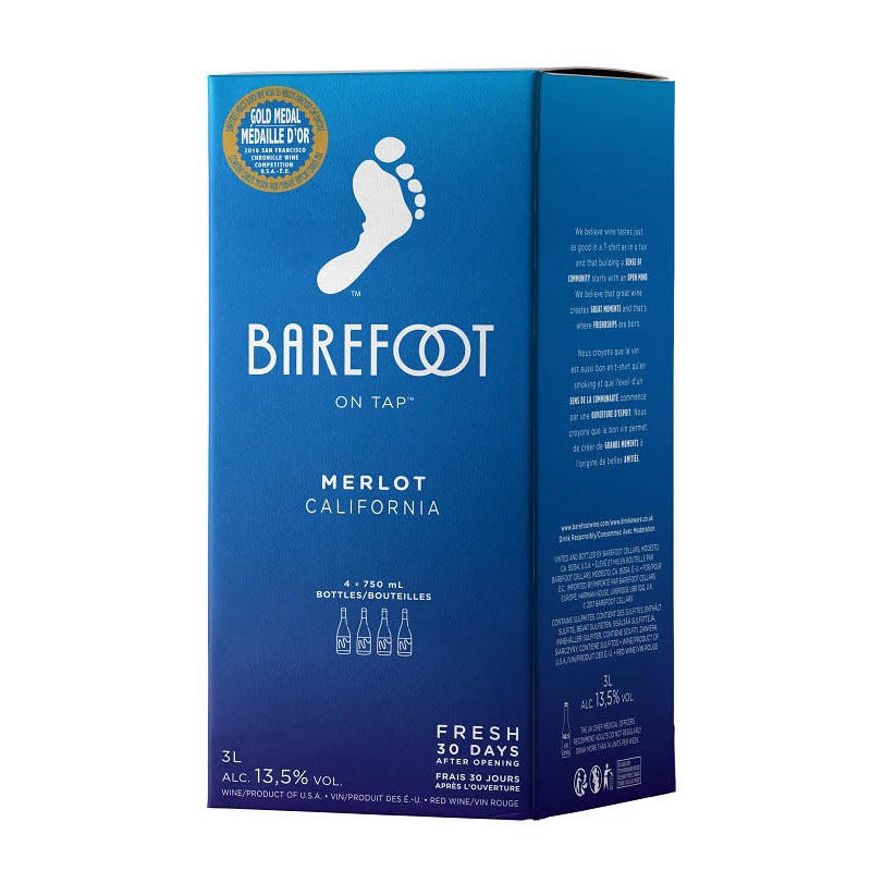BAREFOOT MERLOT 3L BIB