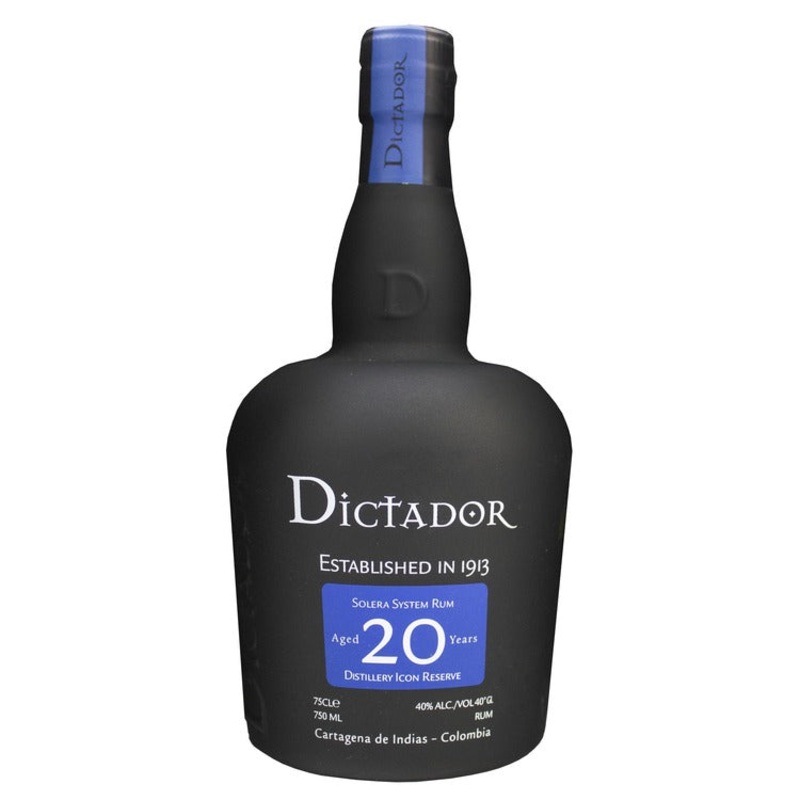 DICTADOR AGED RUM SOLERA SYSTEM DESTILLERY ICON RESERVE 20 YR 80 750ML 750ML