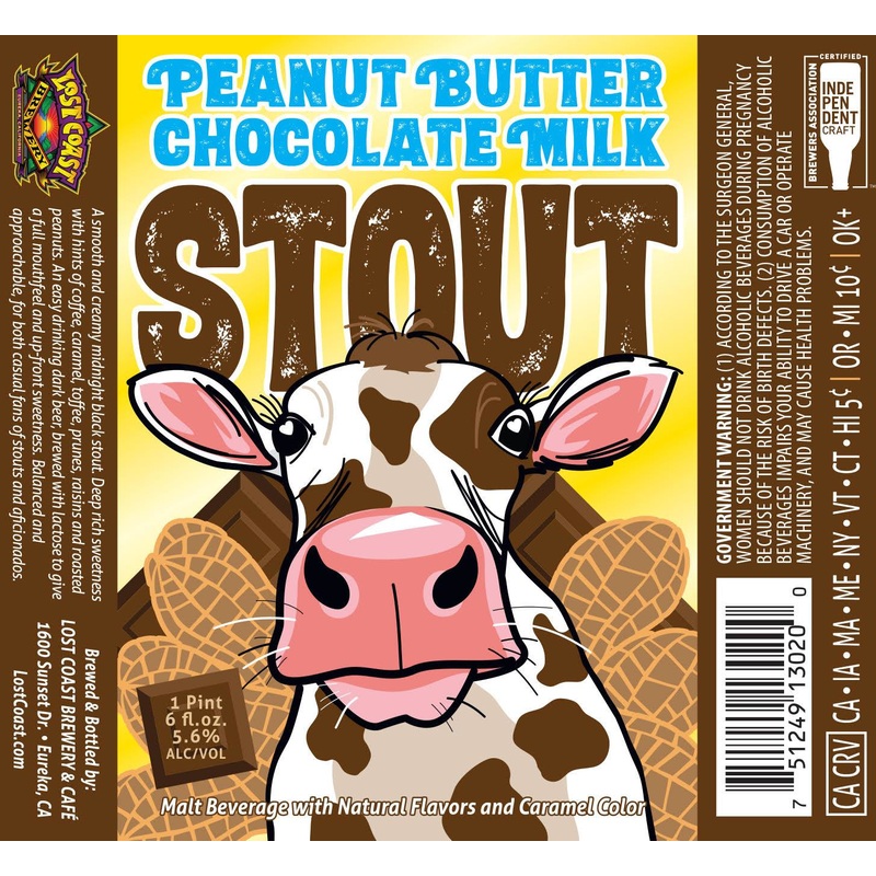 LOST COAST PEANUT BUTTER MILK STOUT 4/6PK 12 oz (24)