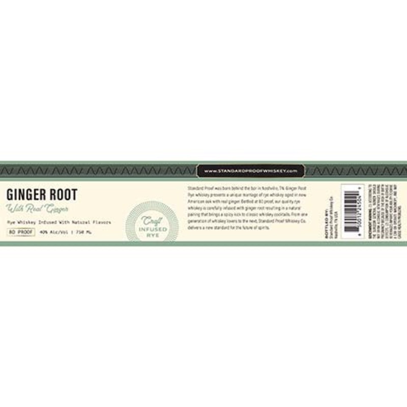 Standard Proof Ginger Root Rye Whiskey 750ML BTL