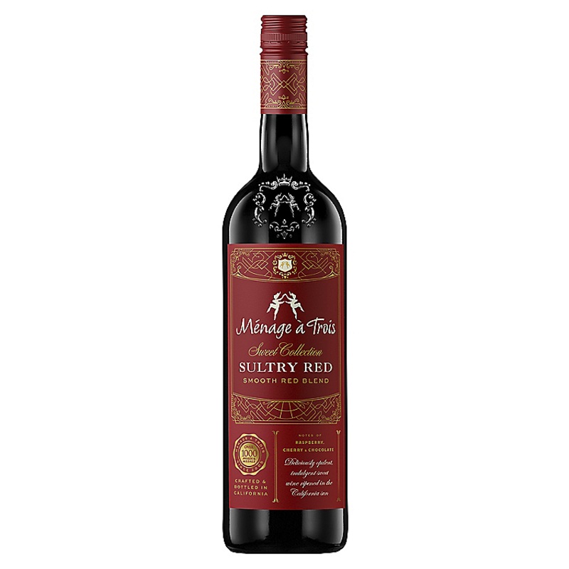 MENAGE A TROIS SULTRY RED SMOOTH RED BLEND SWEET COLLECTION CALIFORNIA 750ML 750ML