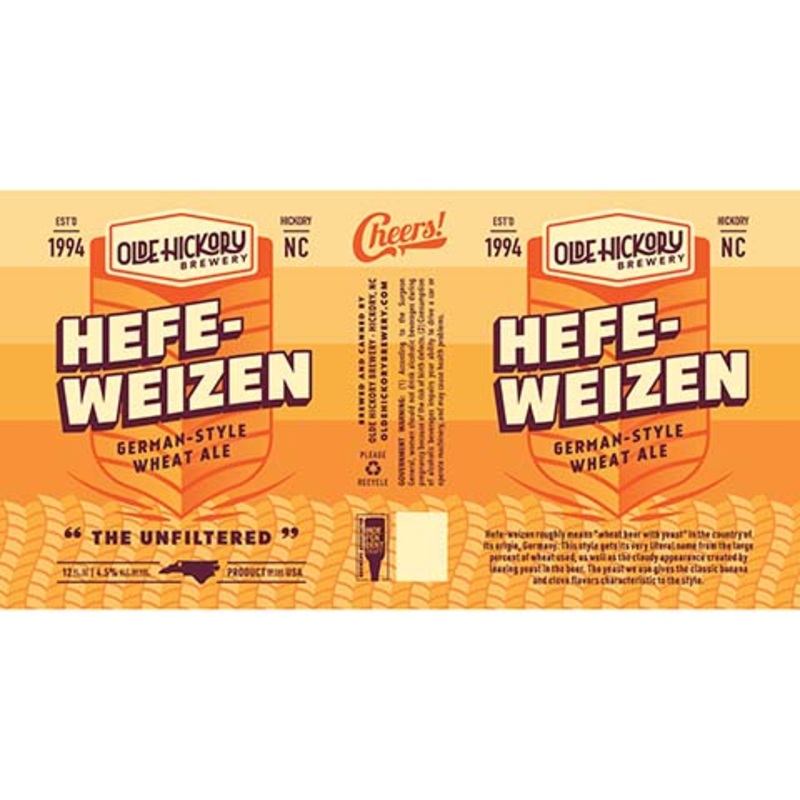 Olde Hickory Hefe-Weizen German Wheat Ale 12OZ SINGLE CAN