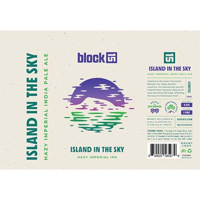 Block 15 Island in the Sky Hazy Imperial IPA 16OZ SINGLE CAN