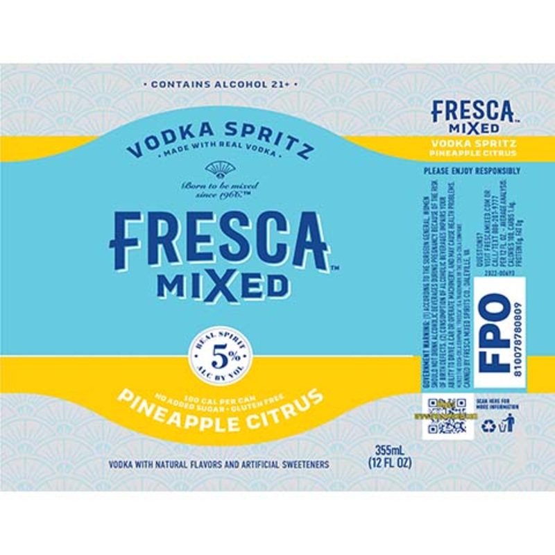 Fresca Mixed Vodka Spritz Pineapple Citrus 12OZ SINGLE CAN