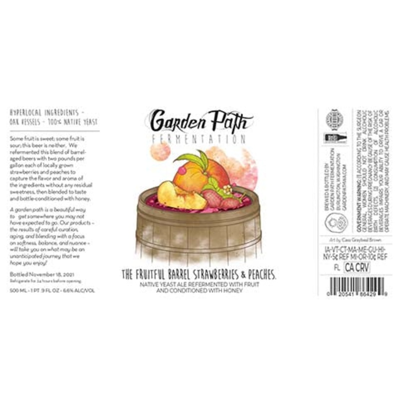Garden Path Fermentation The Fruitful Barrel Strawberries & Peaches 500ML BTL