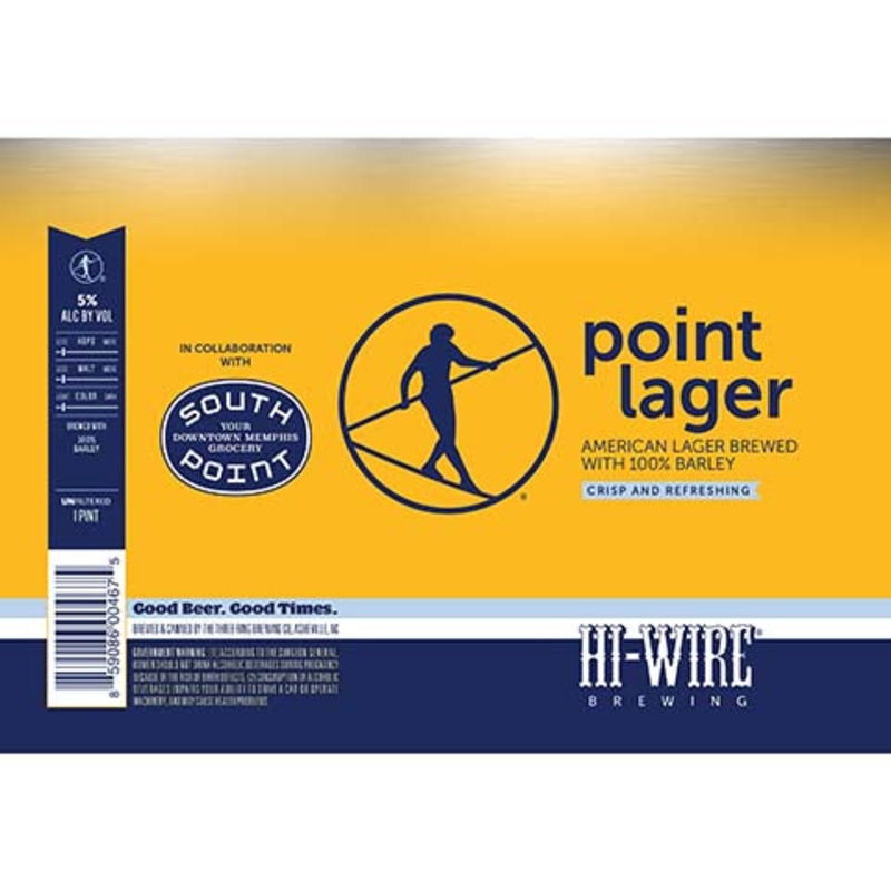 Hi-Wire Brewing Point Lager 16OZ SINGLE CAN