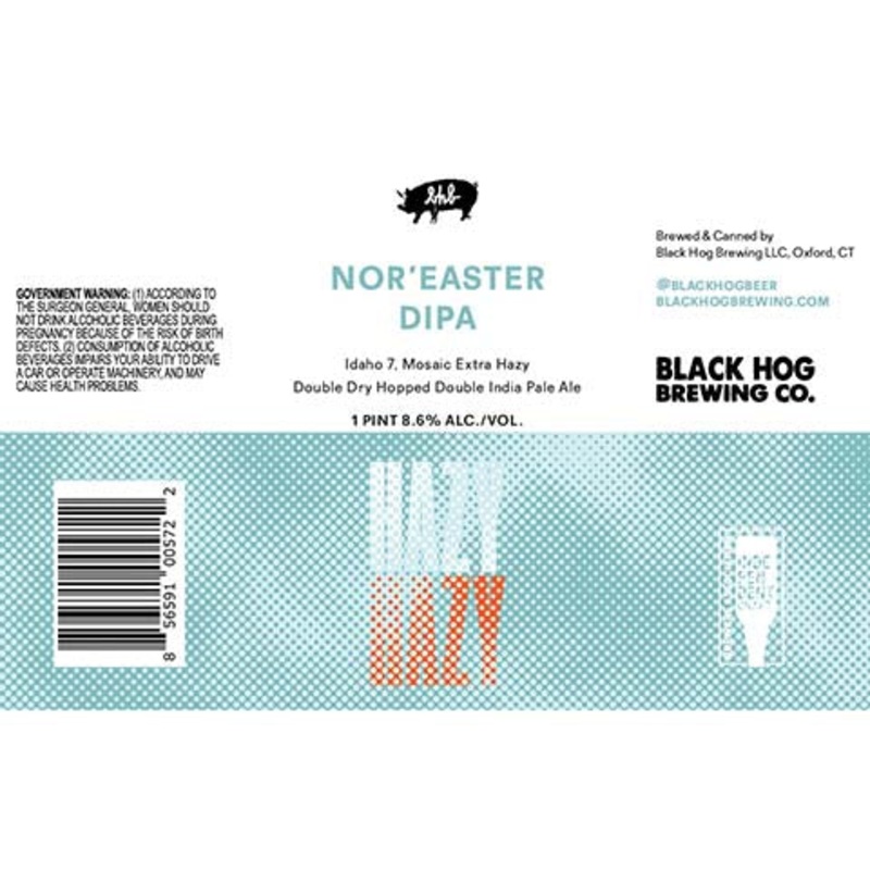 Black Hog Hazy Hazy Nor’Easter DIPA 16OZ SINGLE CAN