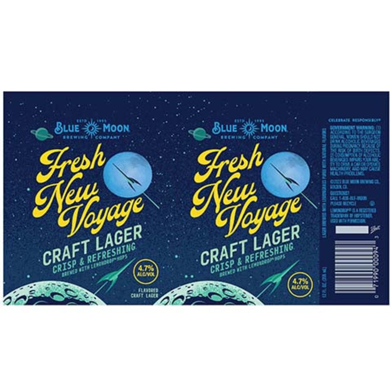 Blue Moon Fresh New Voyage Craft Lager 12OZ SINGLE CAN