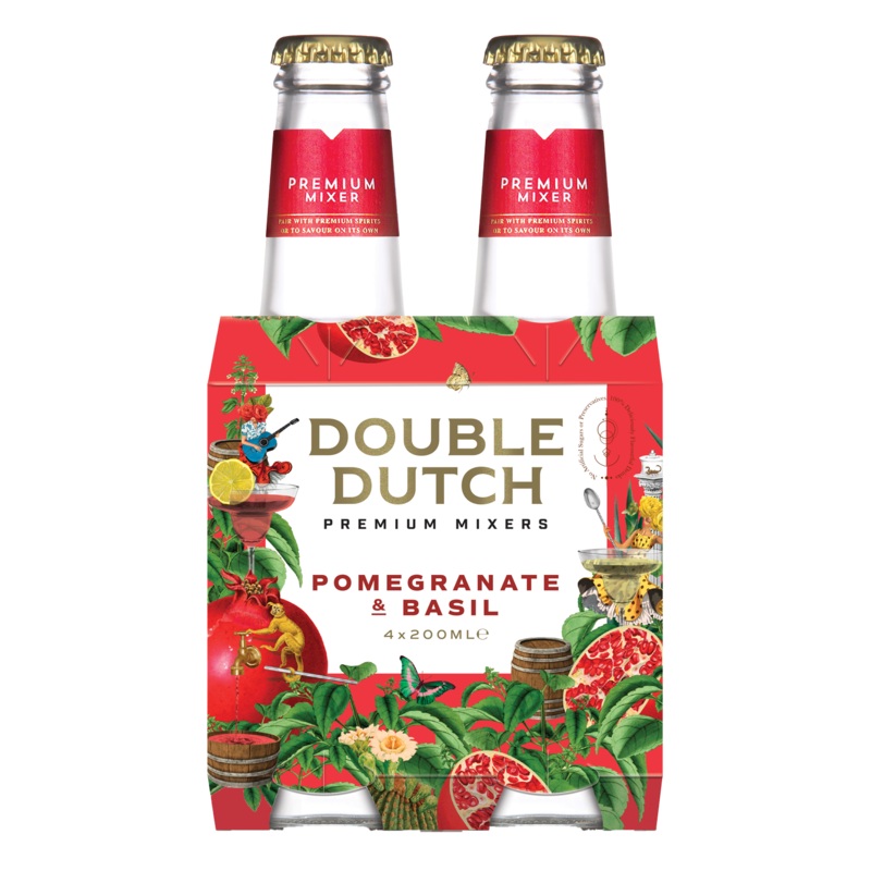 Double Dutch Pomegranate & Basil 6/4P 200ML 200ml Bottle