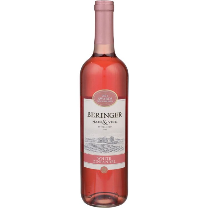 BERINGER MAIN & VINE WHITE ZINFANDEL CALIFORNIA W/ 187ML BERINGER MAIN & VINE WHITE ZINFANDEL 750ML 750ML