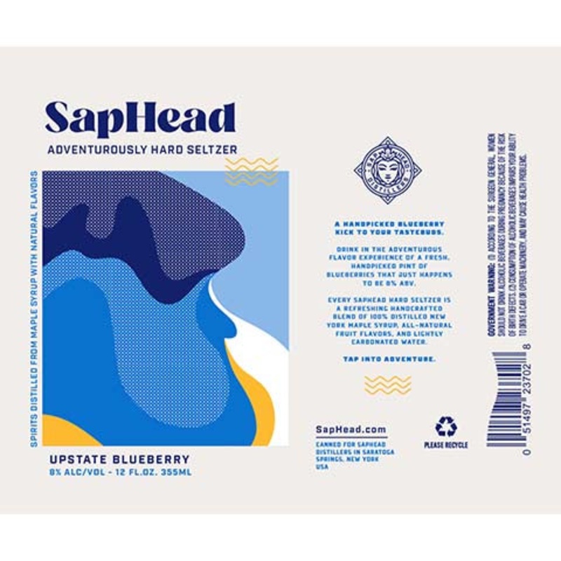 Saphead Upstate Blueberry Hard Seltzer 12OZ SINGLE CAN