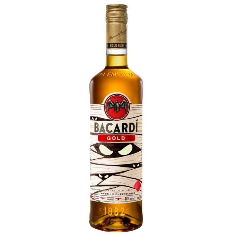 Bacardi Gold Rum Limited Edition Halloween Glow-In-The-Dark Bottle 750ml