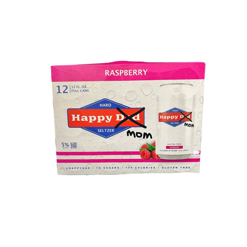 Happy Dad-Mom Raspberry Hard Seltzer 12 Pack Cans