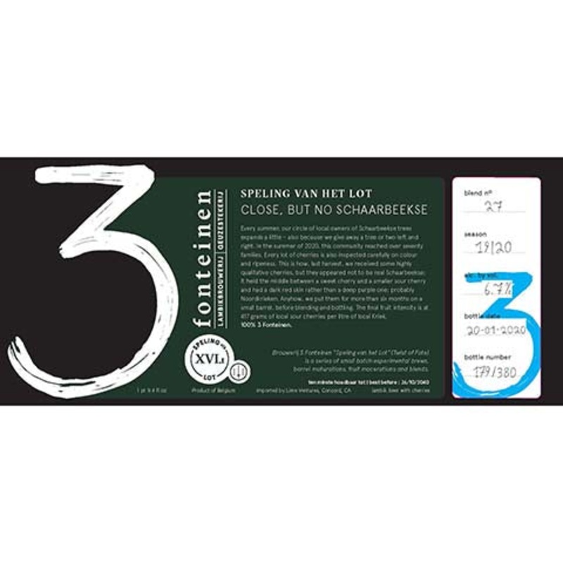 3 Fonteinen Svhl Close But No Schaarbeekse 750ML BTL