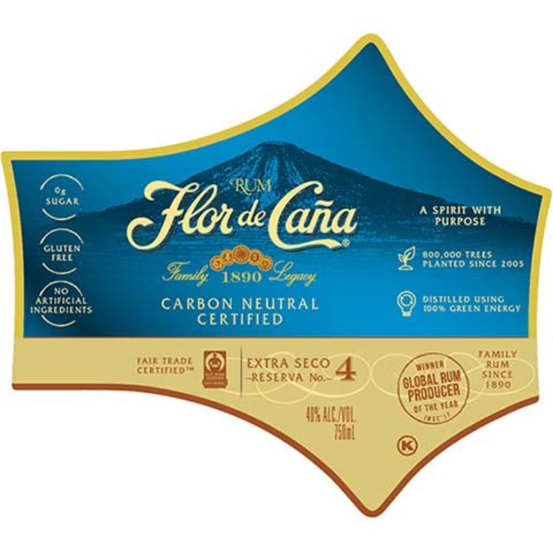 Flor de Cana Extra Seco Reserva No. 4 Rum 750ML BTL