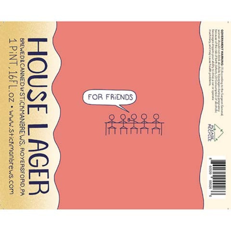 Stickman For Friends House Lager 16OZ SINGLE CAN