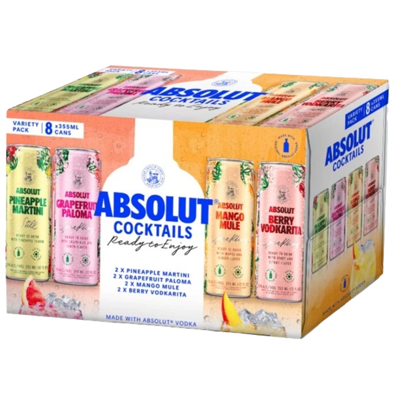 ABSOLUT COCKTAILS MIXER 355ML 8PK CAN @ Southgate [1051388] 2840 ml