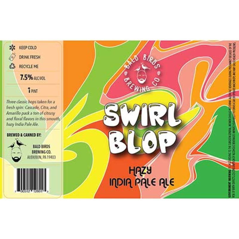 Bald Birds Swirl Blop Hazy IPA 16OZ SINGLE CAN