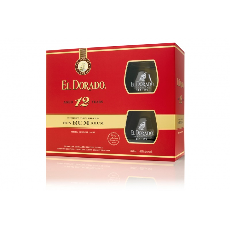 EL DORADO 12 YR. RUM 750 ML GIFT PACK