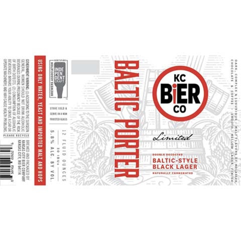 KC Bier Baltic Porter Black Lager 12OZ SINGLE BTL