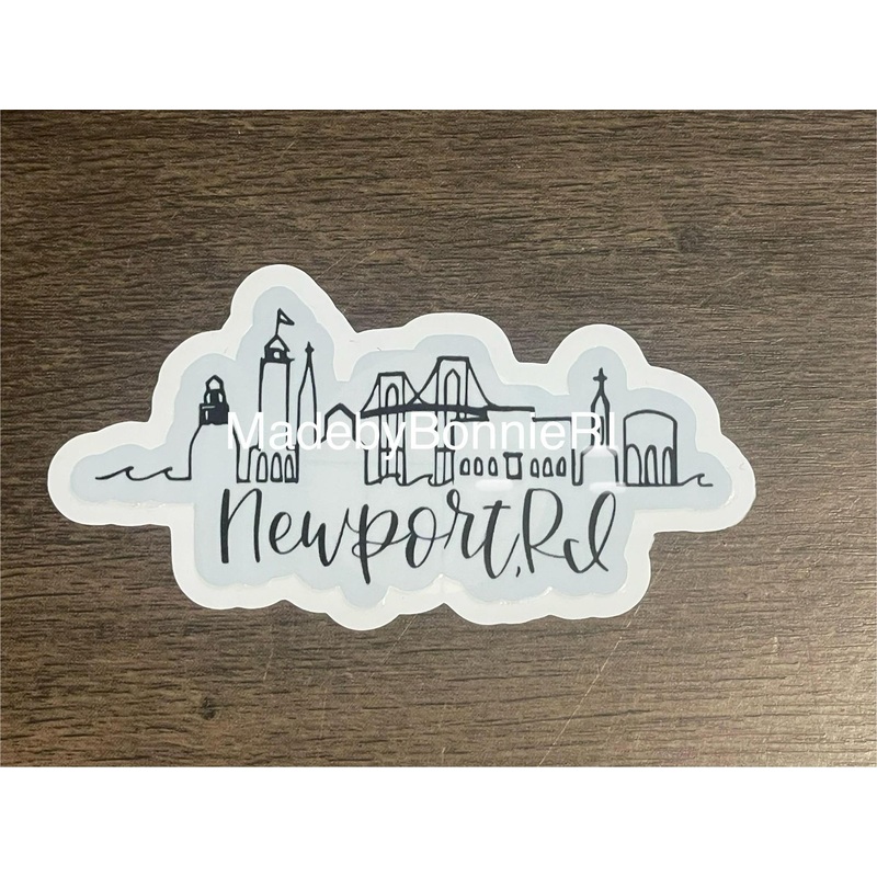 Misc MadebyBonnieRI Newport RI Skyline Sticker